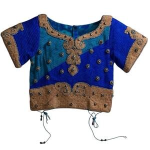 Authentic Indian Ready Made Choli Beaded Top